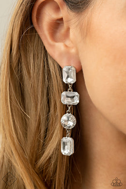 Cosmic Heiress | Paparazzi White Earrings - BlingbyAshleyNicole