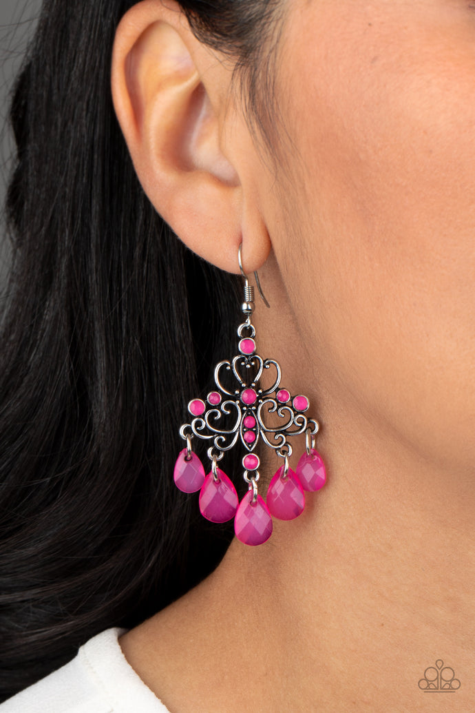 Dip It Glow | Paparazzi Pink Earrings - BlingbyAshleyNicole