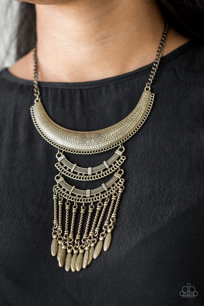 Eastern Empress | Paparazzi Brass Necklace - BlingbyAshleyNicole