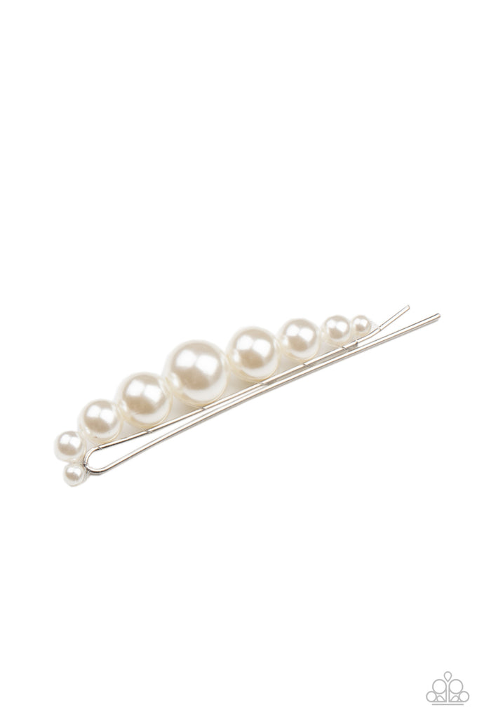 Elegantly Efficient | Paparazzi White Bobby Pin - BlingbyAshleyNicole