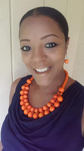 Caribbean Cover Girl - Paparazzi Orange Necklace - BlingbyAshleyNicole