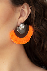 Fan The FLAMBOYANCE - Paparazzi Orange Earrings - BlingbyAshleyNicole