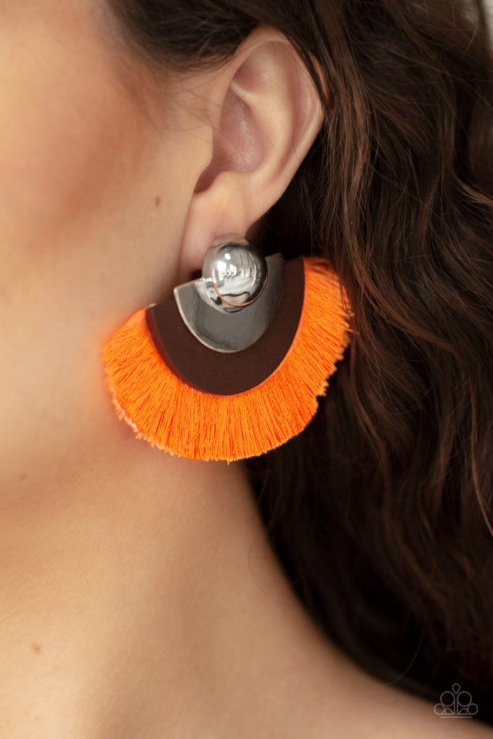 Fan The FLAMBOYANCE - Paparazzi Orange Earrings - BlingbyAshleyNicole