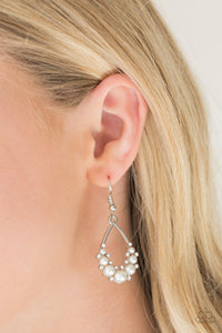 Fancy First | Paparazzi White Earring - BlingbyAshleyNicole