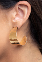 Load image into Gallery viewer, Flatten The Curve | Paparazzi Gold Earrings - BlingbyAshleyNicole