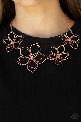 Flower Garden Fashionista | Paparazzi Copper Necklace - BlingbyAshleyNicole