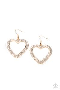 GLISTEN To Your Heart | Paparazzi Gold Earrings - BlingbyAshleyNicole