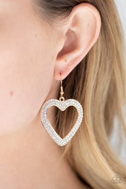 GLISTEN To Your Heart | Paparazzi Gold Earrings - BlingbyAshleyNicole