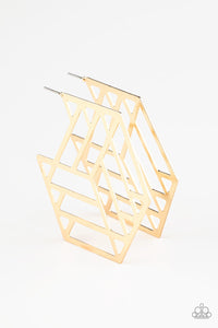 Gotta Get GEO-ing | Paparazzi Gold Earrings - BlingbyAshleyNicole