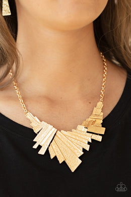 Happily Ever AFTERSHOCK | Paparazzi Gold Necklace - BlingbyAshleyNicole