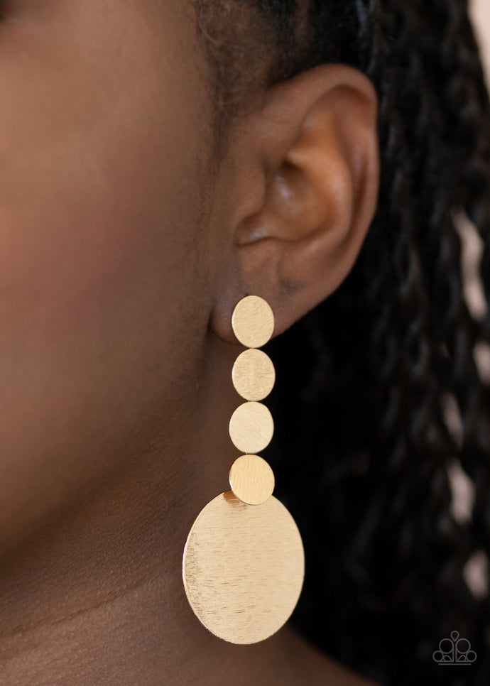 Idolized Illumination | Paparazzi Gold Earrings - BlingbyAshleyNicole