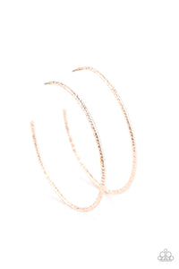 Inclined to Entwine | Paparazzi Rose Gold Hoop Earring - BlingbyAshleyNicole