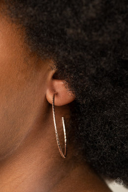 Inclined to Entwine | Paparazzi Rose Gold Hoop Earring - BlingbyAshleyNicole
