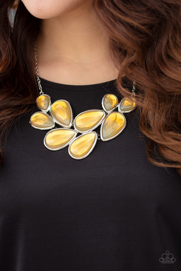 Iridescently Irresistible - Paparazzi Yellow Necklace - BlingbyAshleyNicole