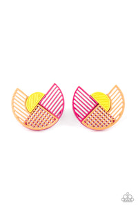 Its Just An Expression | Paparazzi Pink Earrings - BlingbyAshleyNicole