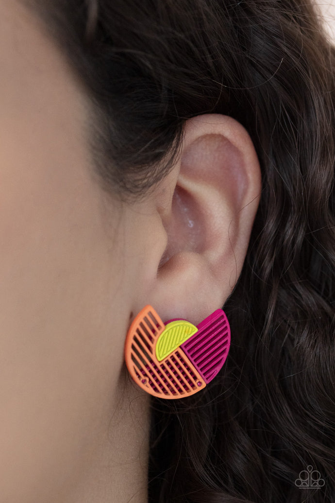 Its Just An Expression | Paparazzi Pink Earrings - BlingbyAshleyNicole