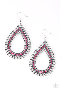 Mechanical Marvel - Paparazzi Pink Earrings - BlingbyAshleyNicole