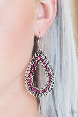 Mechanical Marvel - Paparazzi Pink Earrings - BlingbyAshleyNicole