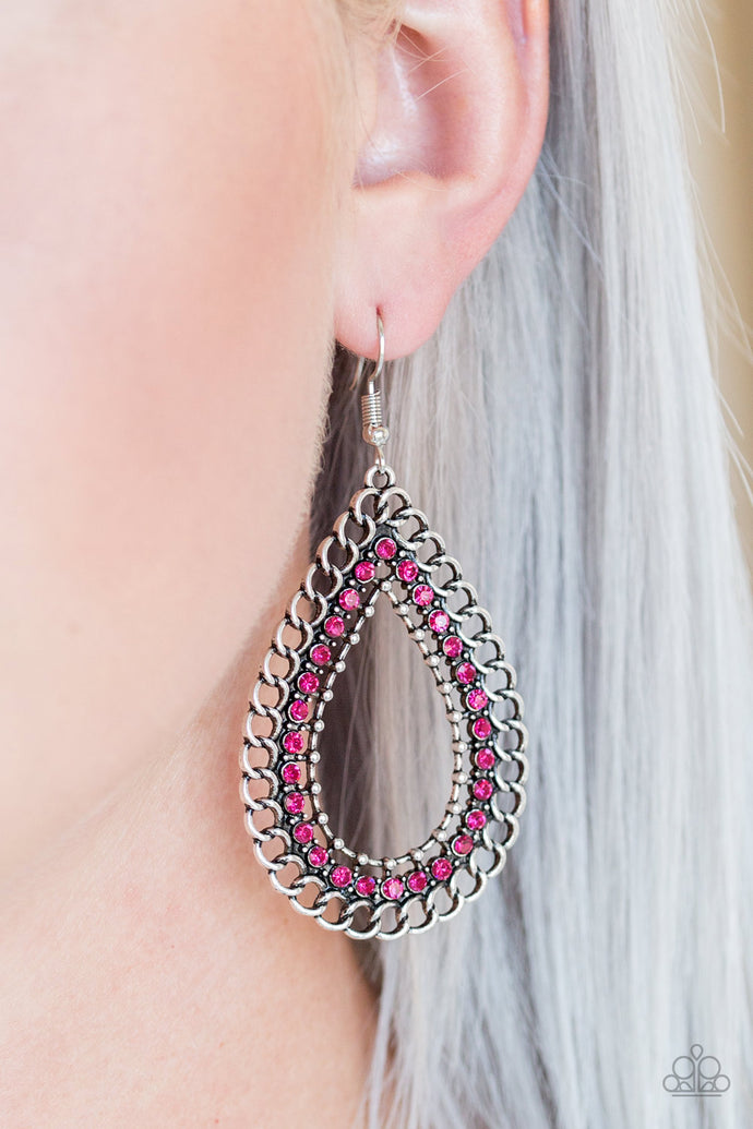 Mechanical Marvel - Paparazzi Pink Earrings - BlingbyAshleyNicole