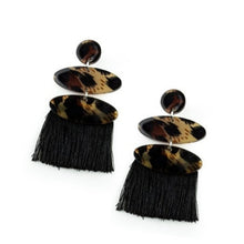 Load image into Gallery viewer, No One Likes A CHEETAH - Paparazzi Black Post Earrings - BlingbyAshleyNicole
