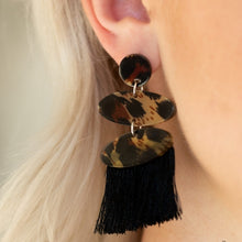 Load image into Gallery viewer, No One Likes A CHEETAH - Paparazzi Black Post Earrings - BlingbyAshleyNicole
