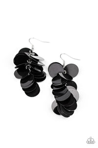 Now You SEQUIN It | Paparazzi Black Earring - BlingbyAshleyNicole