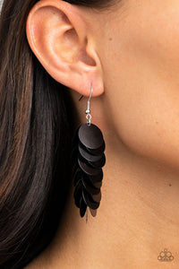 Now You SEQUIN It | Paparazzi Black Earring - BlingbyAshleyNicole