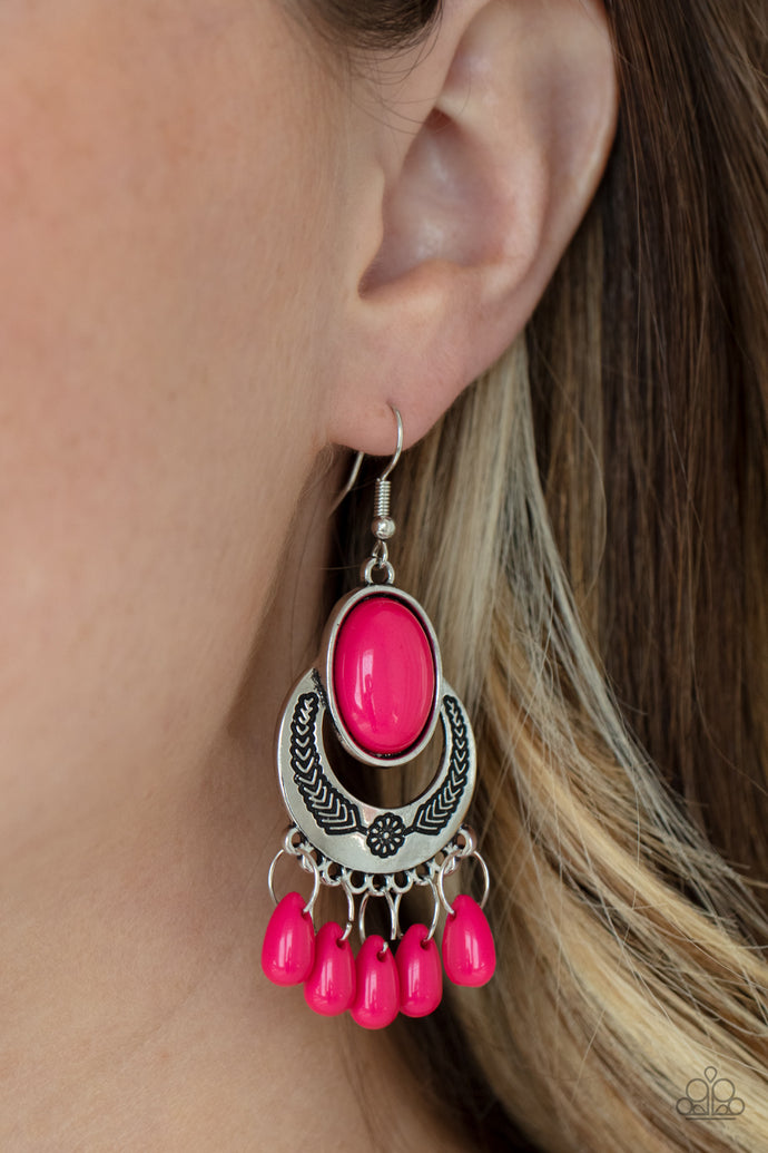 Prairie Flirt | Paparazzi Pink Earrings - BlingbyAshleyNicole