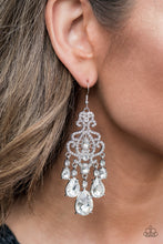 Load image into Gallery viewer, Paparazzi White Earrings | Queen of All Things Sparkly - BlingbyAshleyNicole