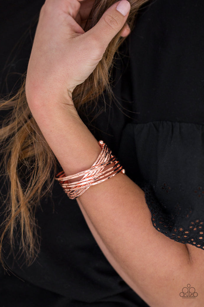 See A Pattern? - Paparazzi Copper Bracelet - BlingbyAshleyNicole