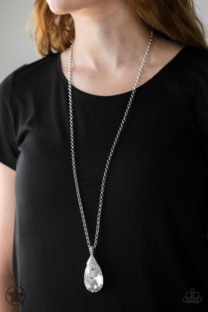 Spellbinding Sparkle - Paparazzi White Blockbuster Necklace - BlingbyAshleyNicole