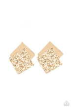 Load image into Gallery viewer, Square With Style | Paparazzi Gold Post Earring - BlingbyAshleyNicole