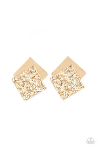 Square With Style | Paparazzi Gold Post Earring - BlingbyAshleyNicole