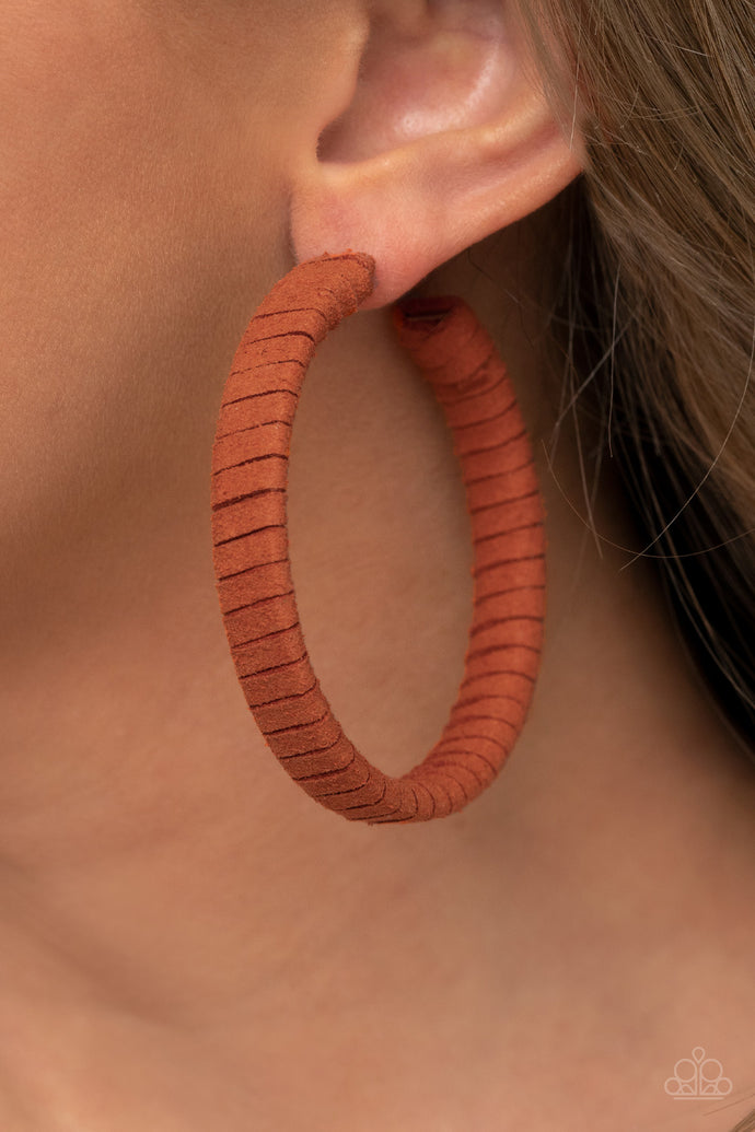 Suede Parade | Paparazzi Orange Earrings - BlingbyAshleyNicole