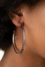 Load image into Gallery viewer, Sultry Shimmer | Paparazzi Black Hoop Earring - BlingbyAshleyNicole
