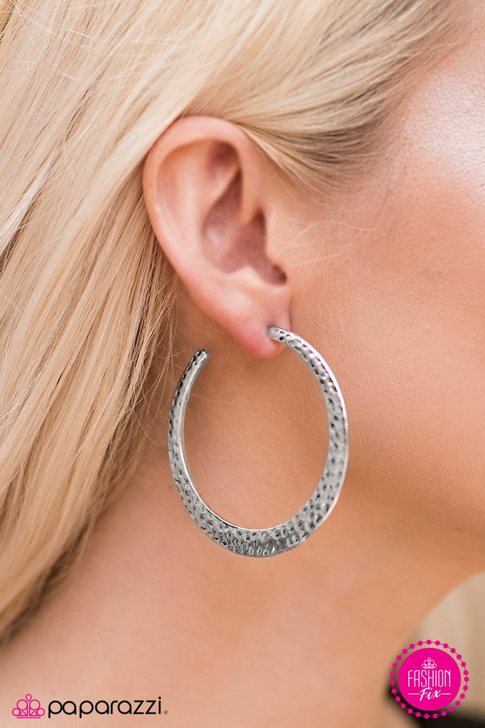 The World Is SHINE - Paparazzi Silver Hoop Earring - BlingbyAshleyNicole
