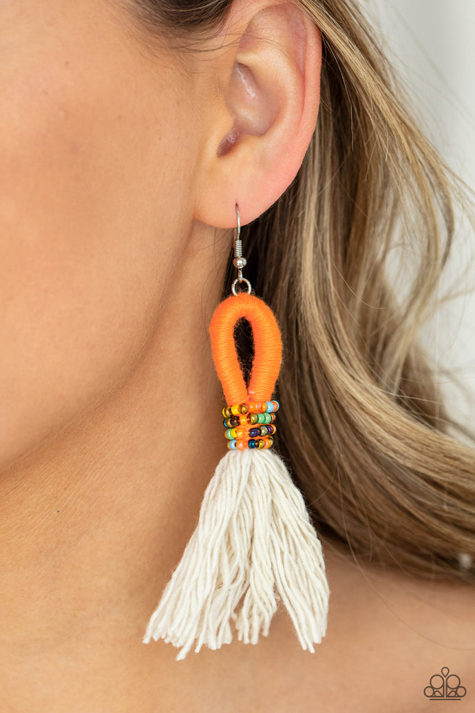 The Dustup | Paparazzi Orange Earrings