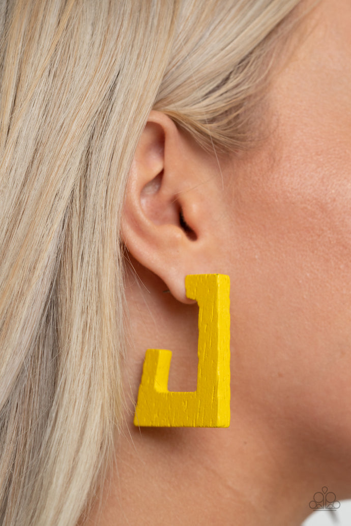 The Girl Next OUTDOOR | Paparazzi Yellow Earrings - BlingbyAshleyNicole
