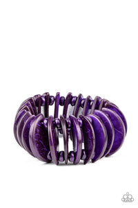 Tropical Tiki Bar - Paparazzi Purple Wooden Bracelet - BlingbyAshleyNicole