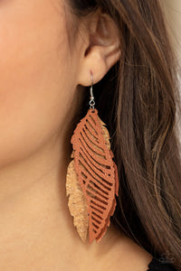WINGING Off The Hook | Paparazzi Brown Earrings - BlingbyAshleyNicole