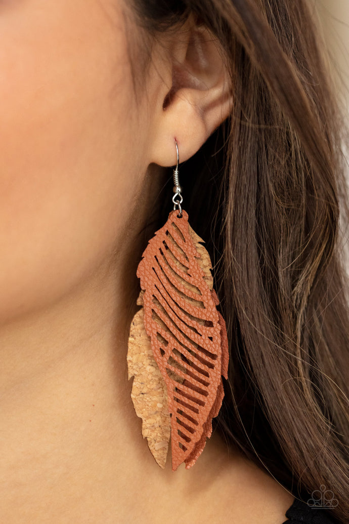 WINGING Off The Hook | Paparazzi Brown Earrings - BlingbyAshleyNicole