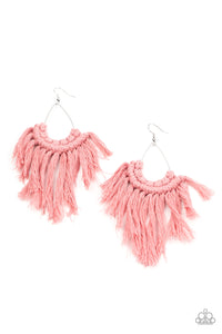 Wanna Piece of MACRAME? | Paparazzi Pink Earring - BlingbyAshleyNicole