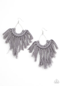 Wanna Piece Of MACRAME? - Paparazzi Silver Earrings - BlingbyAshleyNicole