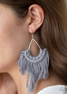 Wanna Piece Of MACRAME? - Paparazzi Silver Earrings - BlingbyAshleyNicole