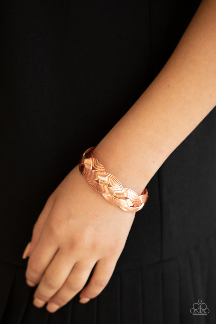 Woven Wonder | Paparazzi Copper Bracelet - BlingbyAshleyNicole